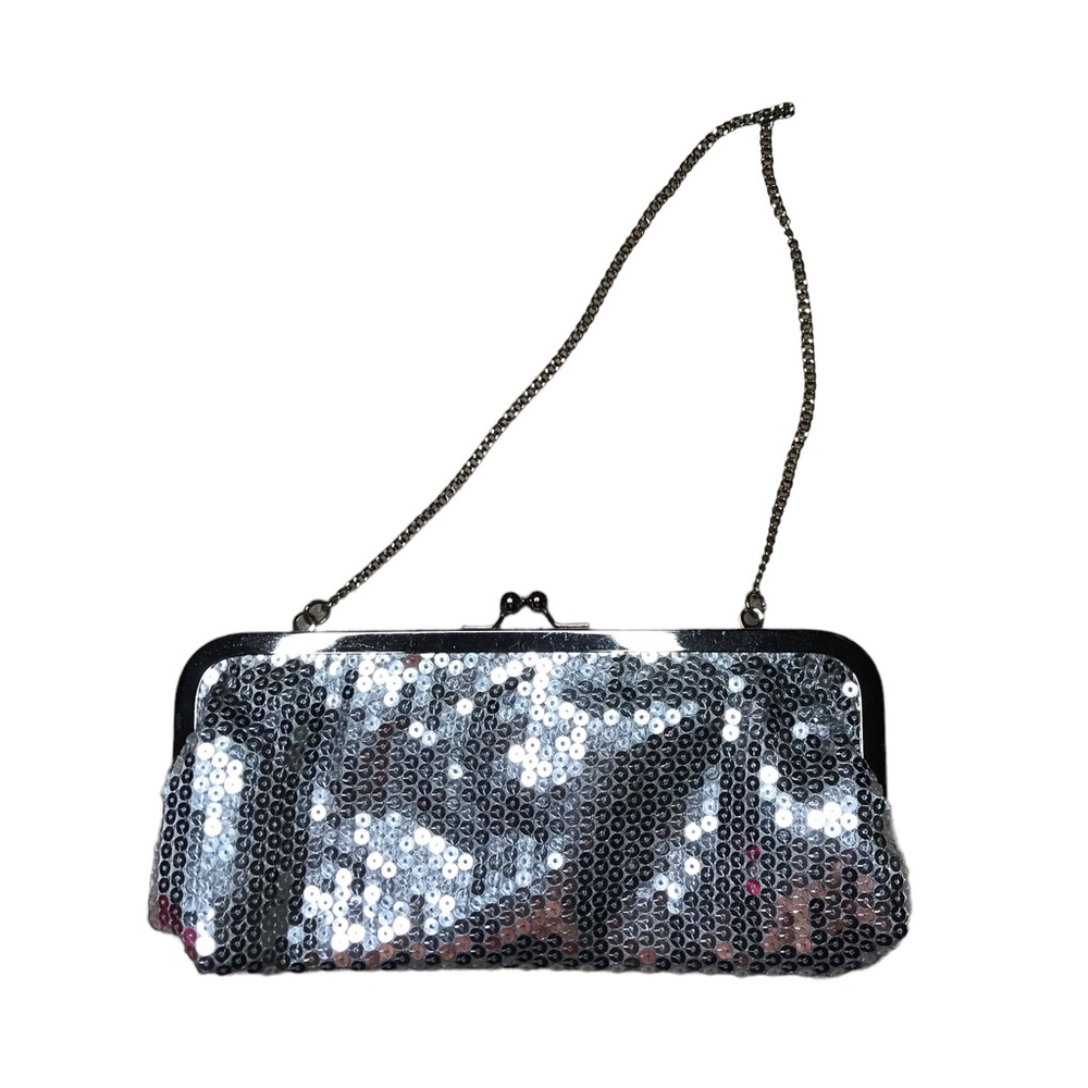 Ann Taylor Loft Silver Sequin Evening Bag